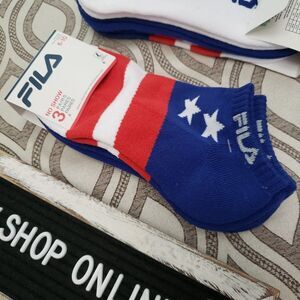 FILA 3 pairs no show socks American Flag NWT